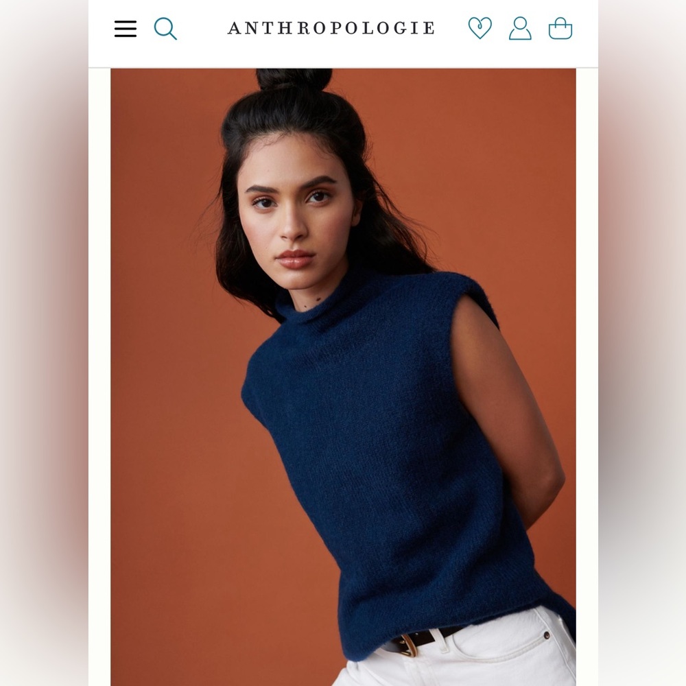 ANTHROPOLGIE KNIT SWEATER. NAVY BLUE. In perfect condition